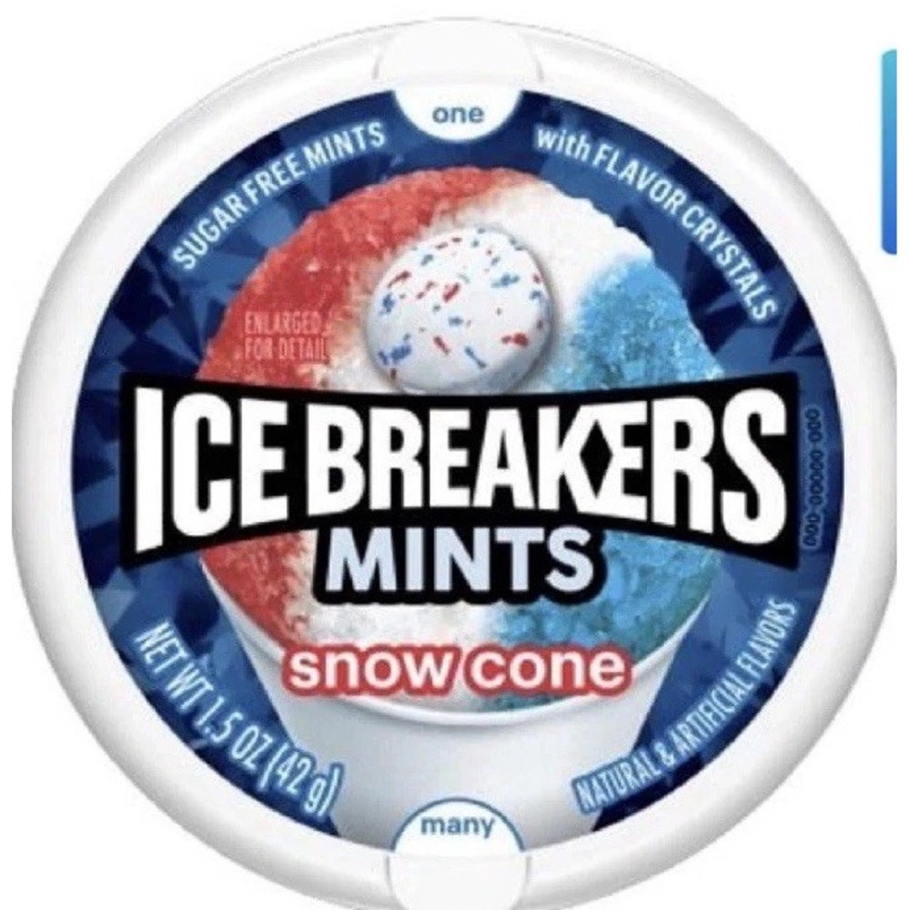 NEW! 4x Packs Ice Breakers Snow Cone Sugar Free Mints - 1.5oz Each